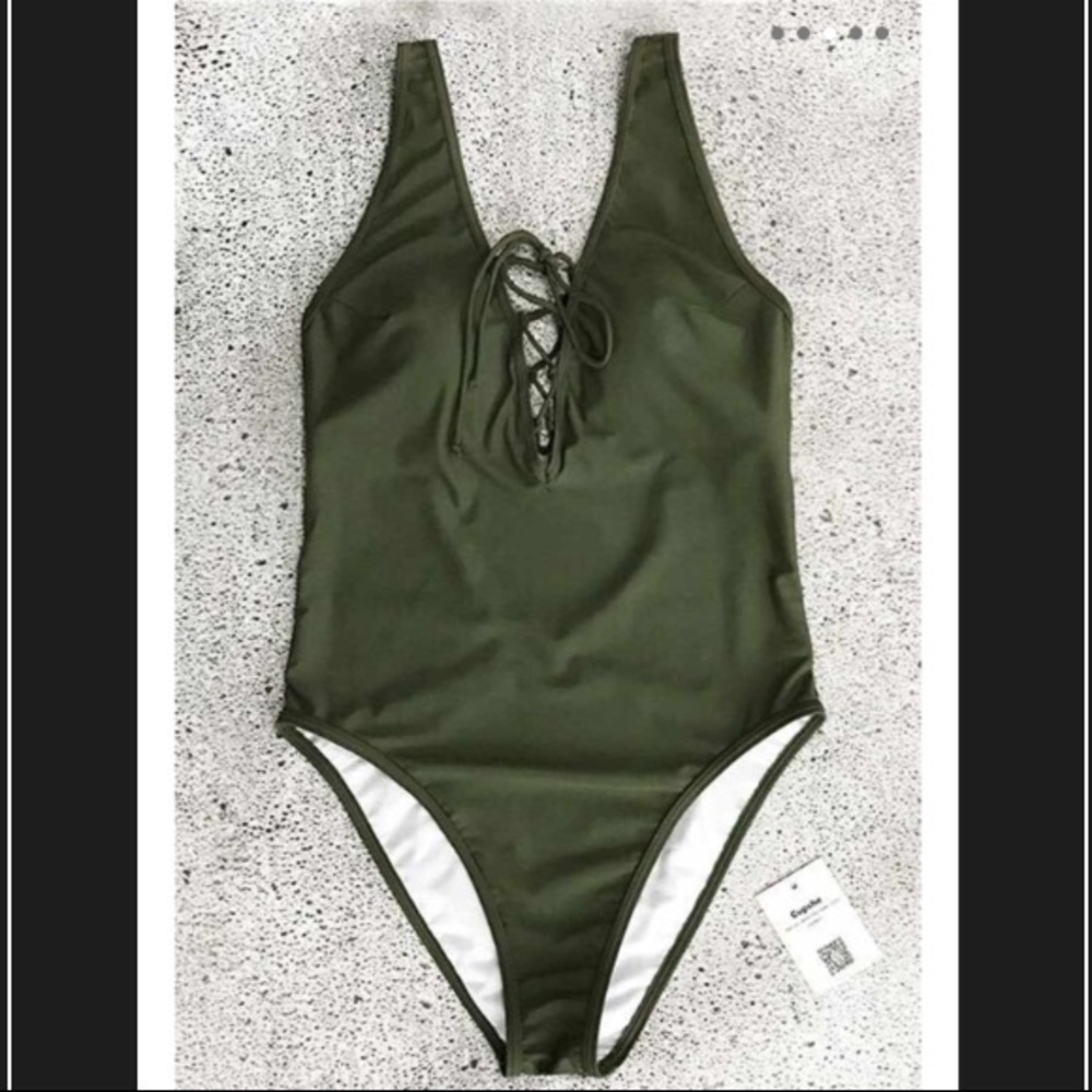 Cupshe Be An Optimist Lace Up One-piece Swimsuit